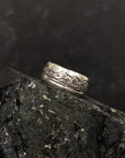 Mountain, Sea and Sand Ring in Palladium Sterling Silver with Moissanite - Size 8 - Ready to Ship