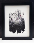 Midnight Flowers - Daisies and Foxgloves - Art Print - Print to Order