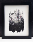 Midnight Flowers - Daisies and Foxgloves - Art Print - Print to Order