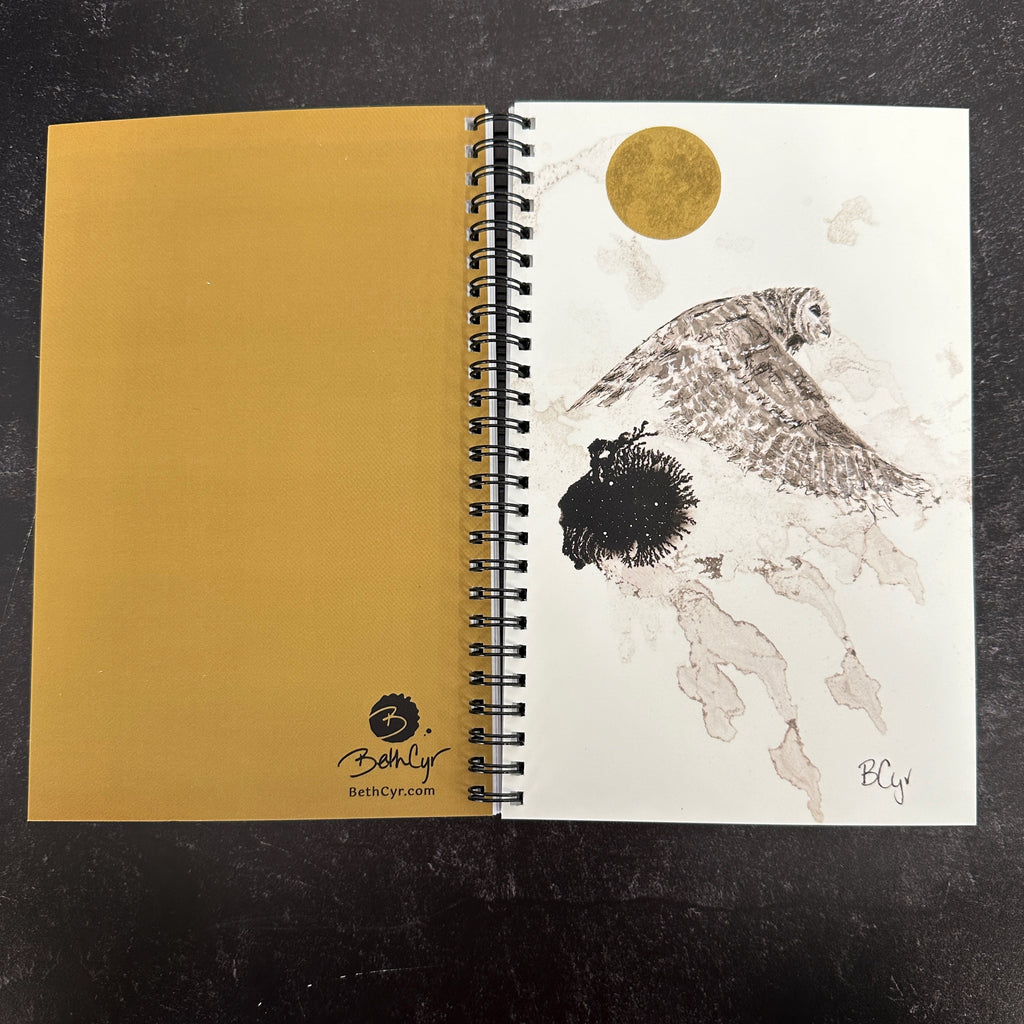 Owl Notebook - Journal/Sketchbook - Blank or Lined - Ready to Ship