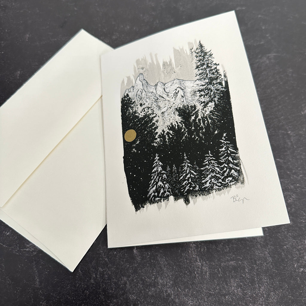 Winter Landscape notecard - card size 4.5 x 6.25 - print to order