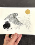 Owl Friend - Pen and Ink Drawing - Print to Order