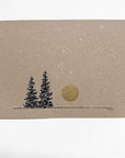Snowy Tree 21 - Orion, Taurus and Pleiades with Gold Moon and Two Trees on Tan Toned Paper -5"x7"
