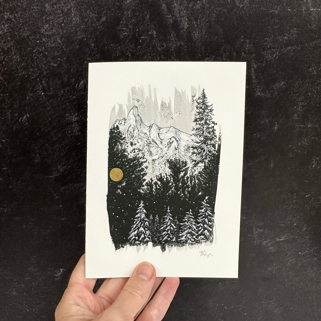 Winter Landscape notecard - card size 4.5 x 6.25 - print to order