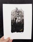 Beauty in the Upside Down - Tall Curvy Tree - 8x10 Original Drawing - Ready to Ship