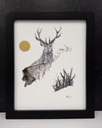 The Stag - 8"x10" Original Drawing/Painting - Ready to Ship