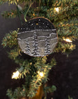 Winter Theme Wood Ornament 2025 - 7 - Silver Lined Clouds and 3 Snowy Trees