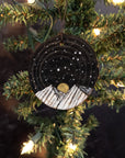 Winter Theme Wood Ornament 2025 - 30 - Graphic Mountains, Gold Moon and Little Dipper