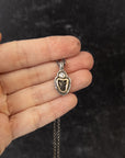 Meteorite Pendant with Moissanite in Yellow Gold and Sterling Silver - Ready to Ship
