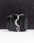Meteorite Pendant - Crescent Moon - in Sterling Silver - Ready to Ship