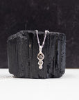 Meteorite Pendant - Meteorite, Rough Diamond and Moissanite - in Sterling Silver - Ready to Ship