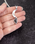 Meteorite Pendant - Crescent Moon - in Sterling Silver - Ready to Ship