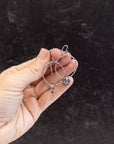 Hammered Circle Earrings with tiny jingles- Sterling Silver and Fine Silver - Ready to ship