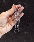 Found Element Long Earrings, Organic Vine, Circle and Oval - Sterling Silver - Ready to ship