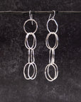 Simple Circle and Ovals Earrings - Shiny Sterling Silver - Ready to ship