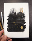Print Sale - 5x7" Falling Leaves - Art Print - Ready to Ship