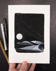 Print Sale - 5x7" Dune with Silver Moon - Art Print - Inktober 2020 - Day 13 - Ready to Ship