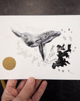 Print Sale - 5x7" Humpback Whale - Pen and Ink Drawing - Art Print - Ready to Ship