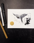 Print Sale - 5x7" Humpback Whale - Pen and Ink Drawing - Art Print - Ready to Ship