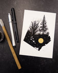 Print Sale - 5x7" Beauty in the Upside Down - Fern and Tree - Terrarium Series - Art Print - Ready to Ship