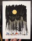 Print Sale - 6x8" Night Sky Mushrooms - Art Print - Ready to Ship