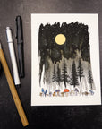 Print Sale - 6x8" Night Sky Mushrooms - Art Print - Ready to Ship