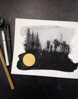 Print Sale - 8 x 10" Beauty in the Upside Down - Misty Evening Moon - Art Print - Ready to Ship