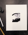 Print Sale - 8x10 Nature Silhouettes - Ferns on Tree - Black and White Photograph Print on Matte Paper - Ready to Ship