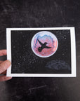 Notecard Set - Galaxy Hummingbird, Violet Aurora, Celestial Flowers - card size 4.5 x 6.25 - print to order