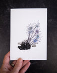 Notecard Set - Galaxy Hummingbird, Violet Aurora, Celestial Flowers - card size 4.5 x 6.25 - print to order