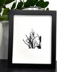 Print Sale - 8x10 Nature Silhouettes - Snow Lined Branches - Black and White Photograph Print on Matte Paper - Ready to Ship