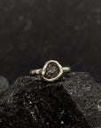 Single Meteorite Ring in Palladium Sterling Silver - size 3.75 - Ready to Ship
