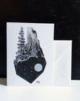 Snowy Trees in Terrarium Notecard - 5"x7" - Single - Ready to ship