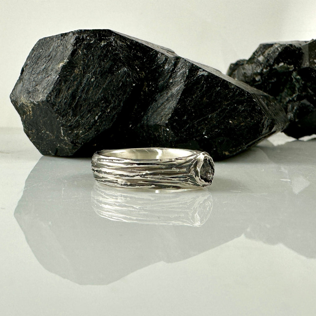 custom tree bark and meteorite