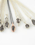 Meteorite Pendant -7- in Sterling Silver - Ready to Ship