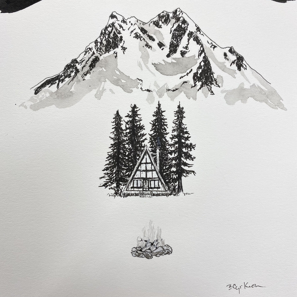 Roof (mountain chalet) - Art Print - Ready to ship 5x7 or 8x10