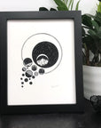 A Portal Through the Stars - Mountains, Trees and Stars - Pen and Ink Drawing Print - Beth Cyr Handmade Jewelry