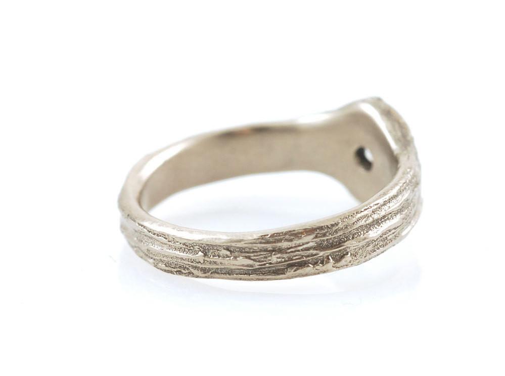 White Sapphire Love Knot Engagement Ring in 14k Palladium White Gold - size 7.25 - Ready to Ship - Beth Cyr Handmade Jewelry
