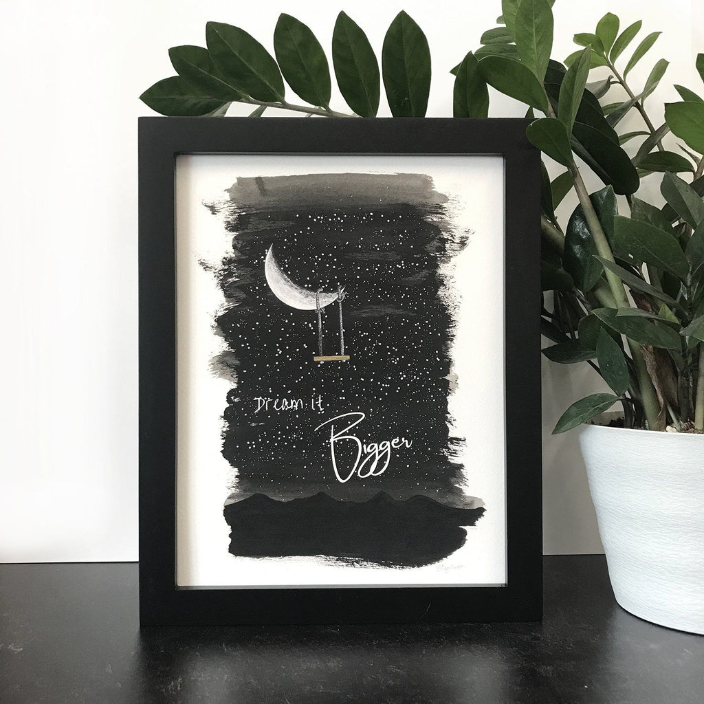 Dream it Bigger - Moon and Swing - Art Print