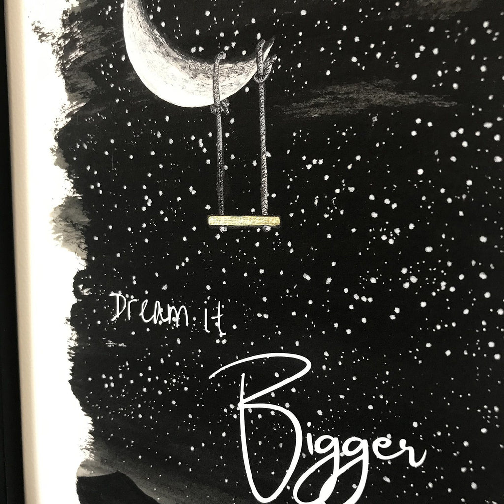 Dream it Bigger - Moon and Swing - Art Print
