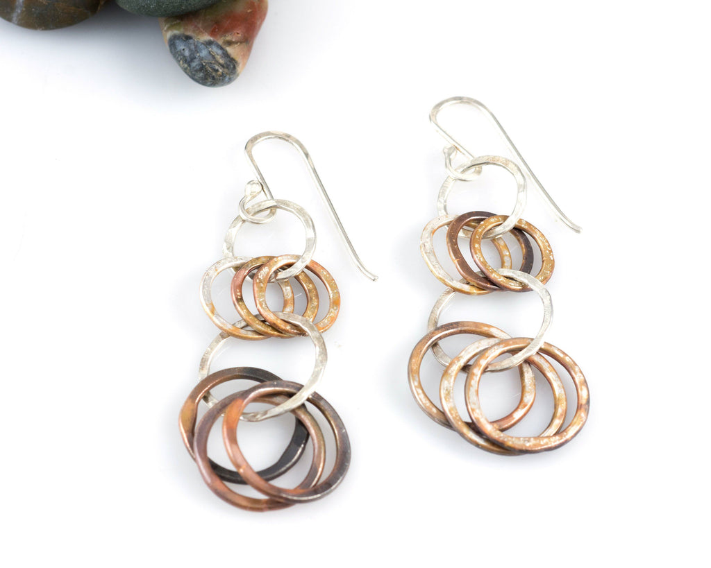 Multi-tier Circle Earrings in Sterling Silver #7 - Ready to ship - Beth Cyr Handmade Jewelry