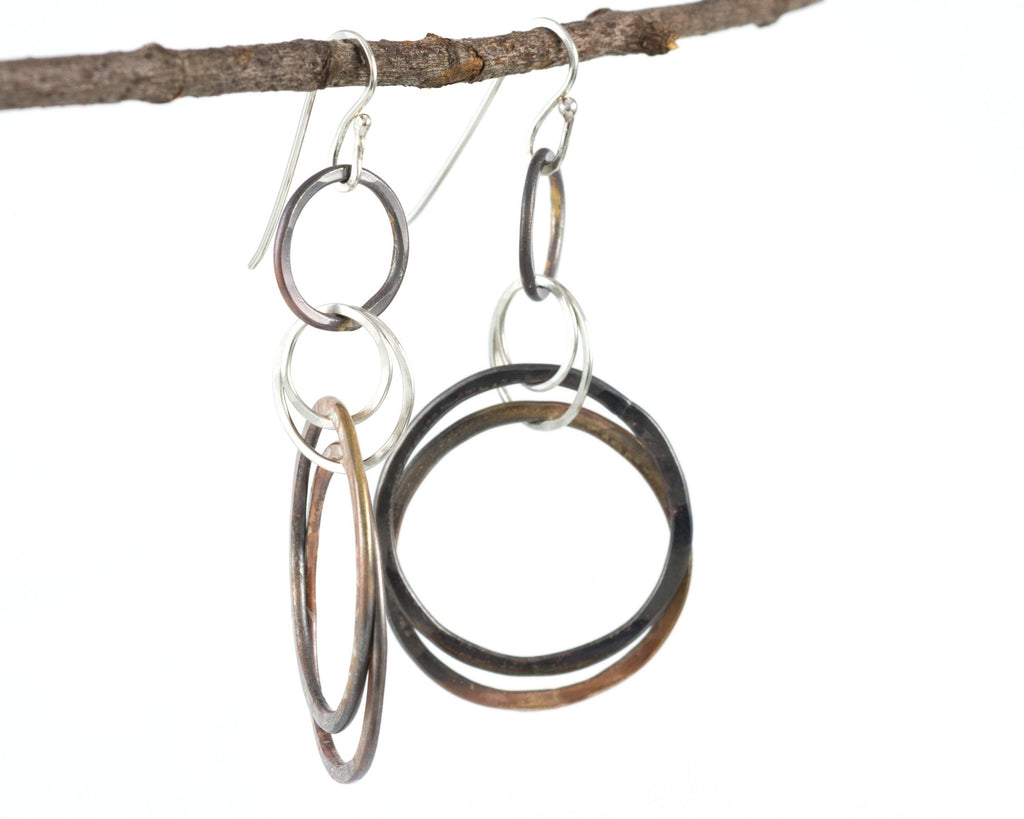 Double Layered Circle Earrings in Sterling Silver #8 - Ready to ship - Beth Cyr Handmade Jewelry