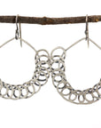 Segmented Circle Earrings in Sterling Silver