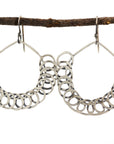 Segmented Circle Earrings in Sterling Silver