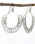 Segmented Circle Earrings in Sterling Silver