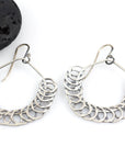 Segmented Circle Earrings in Sterling Silver