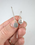 Landscape Earrings - Mountain, Water and Moissanite Moon Sterling Silver Drop Dangle Earrings - Ready to Ship