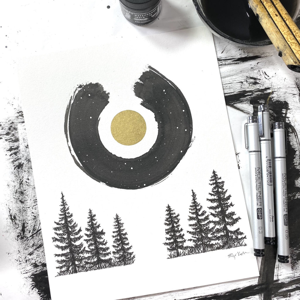 Open - Original Art - Inktober 2021 - Day 22 - pen and ink
