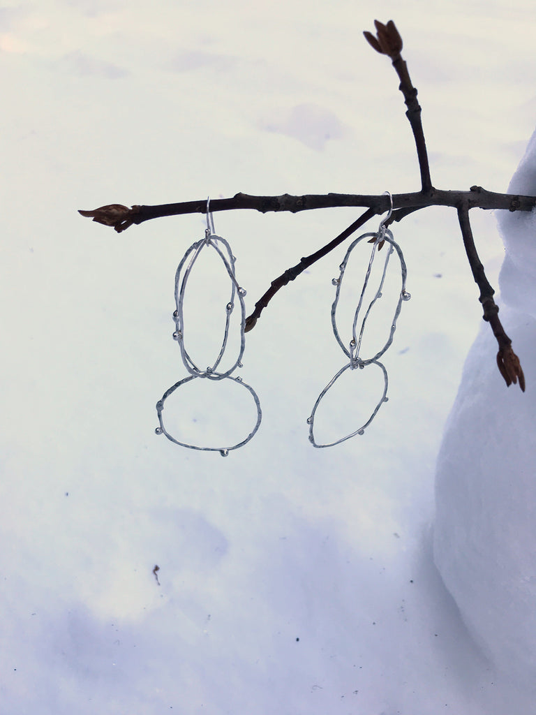 Intersecting Orbit Earrings in Sterling Silver - Ready to Ship - Beth Cyr Handmade Jewelry