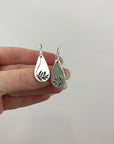 Botanical Imprint earrings - sterling silver - ready to ship - Beth Cyr Handmade Jewelry
